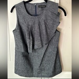 Banana Republic grey linen sleeveless blouse shirt top
